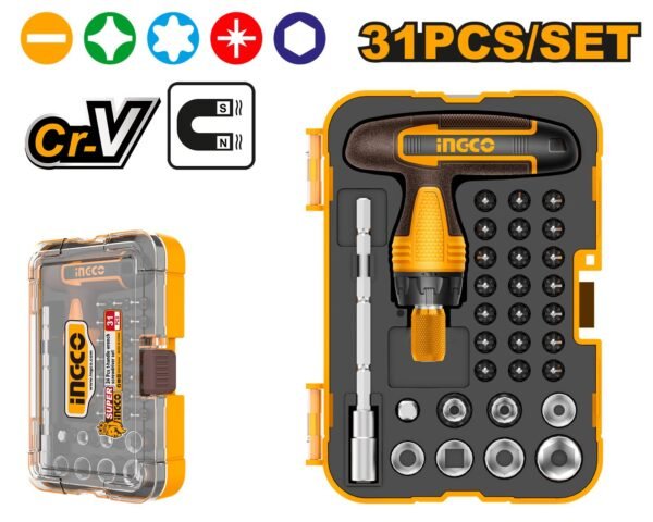 hksdb0318-set-de-destornillador-mango-en-t-con-trinquete-ingco-31-piezas-acero-cr-v-compraconcabeza-com-1 HKSDB0318 - Set de Destornillador Mango en T con Trinquete INGCO - 31 Piezas - Acero CR-V