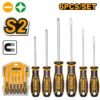 HKSDS0628 - Set de 6 Destornilladores Profesionales INGCO - Acero S2 y Cr-V - Puntas Imantadas