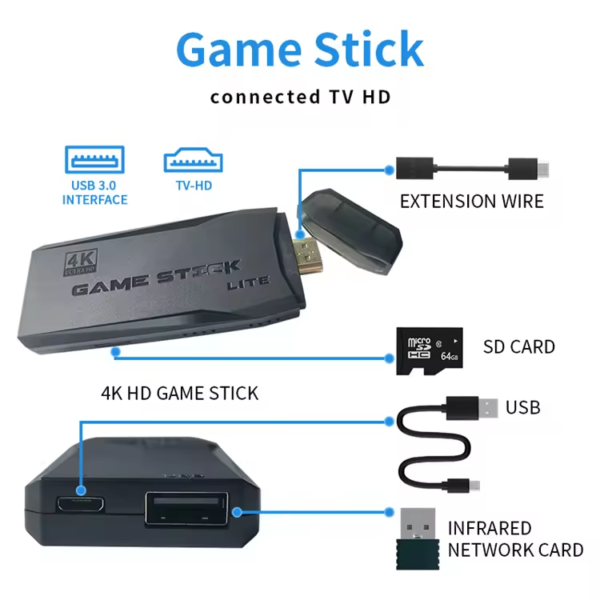 M8 - Consola de Videojuegos M8 con 20000 Juegos Integrados, Control Inalámbrico 2.4G, 2 Gamepad