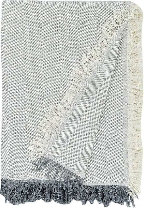 518AA - Martina Home Foulard Multiusos Espiga 180X260 Cm Crudo/Gris