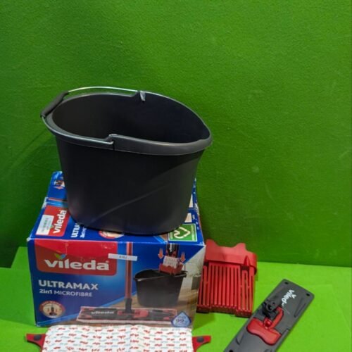 416J - Vileda Ultramax  Mopa de microfibras para Fregar y Cubo con escurridor