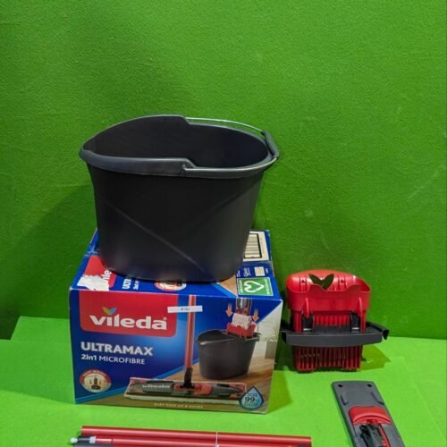418J - Vileda Ultramax  Mopa de microfibras para Fregar y Cubo con escurridor