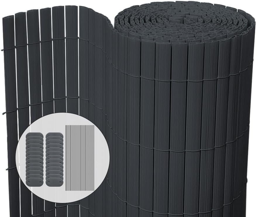493M - Cañizo Ocultación PVC Doble Cara 80 x 300 cm con Puente Reforzado