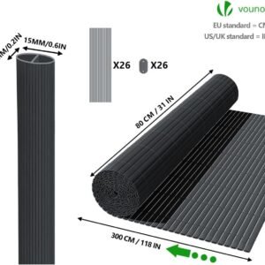 493M - Cañizo Ocultación PVC Doble Cara 80 x 300 cm con Puente Reforzado