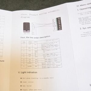 698L - Control de acceso biométrico con huella, teclado y tarjeta RFID 12V