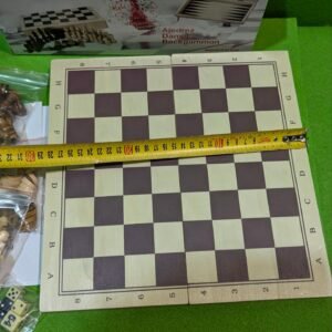 92M - Ajedrez damas y backgammon en estuche, 2 jugadores