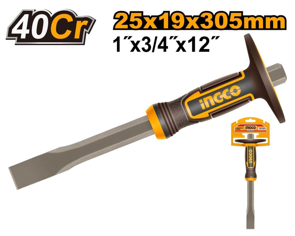 HCCL832519 - Cincel de Albañil Profesional INGCO 25mm - Acero 40Cr - Mango Ergonómico