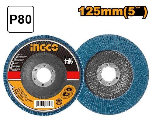 Disco Abrasivo de Laminas Zircornio 125 P80 INGCO FDZ1253