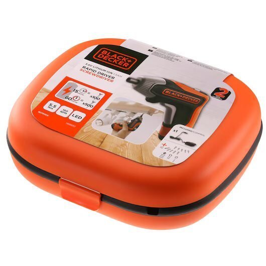 BLACK+DECKER Atornillador a Batería 3.6V, Batería de litio 1.5Ah, Carga Rápida, 5.5Nm de Torque BCF611CK