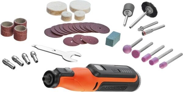 BLACK+DECKER BCRT8I, Multi-Herramienta Rotativa 7.2 V con 53 Accesorios