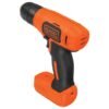 BLACK+DECKER BDCD8-QW - Taladro atornillador sin cable 7.2V con batería de litio, Negro/ Naranja