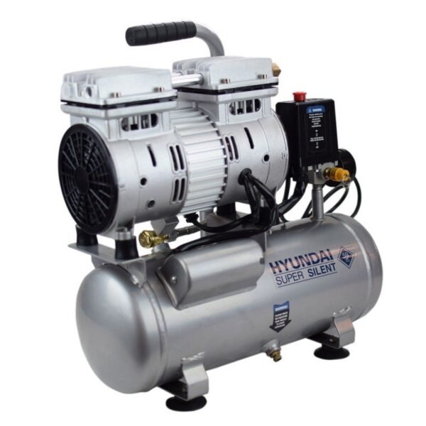 HYAC6-07S Compresor Silencioso Hyundai 6 L + GRATIS HY-55901 Kit herramientas aire 5 piezas