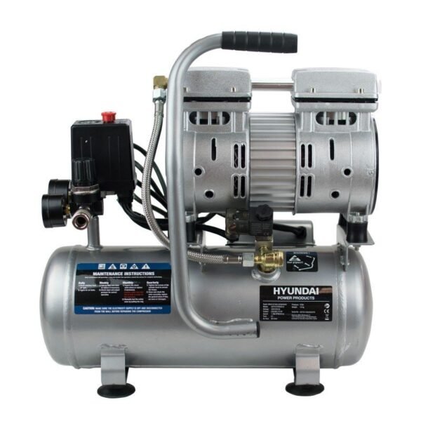 HYAC6-07S Compresor Silencioso Hyundai 6 L + GRATIS HY-55901 Kit herramientas aire 5 piezas