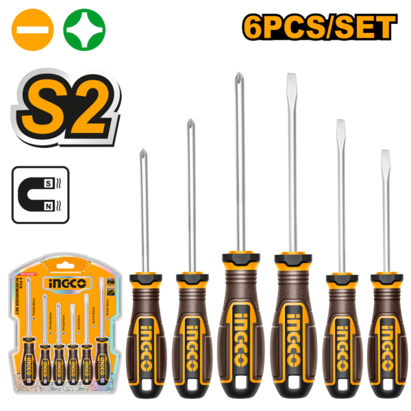 Set de 6 piezas de destornilladores INGCO HKSDS0628