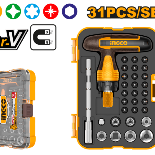 Set de destornillador 31 Piezas mango en T INGCO HKSDB0318